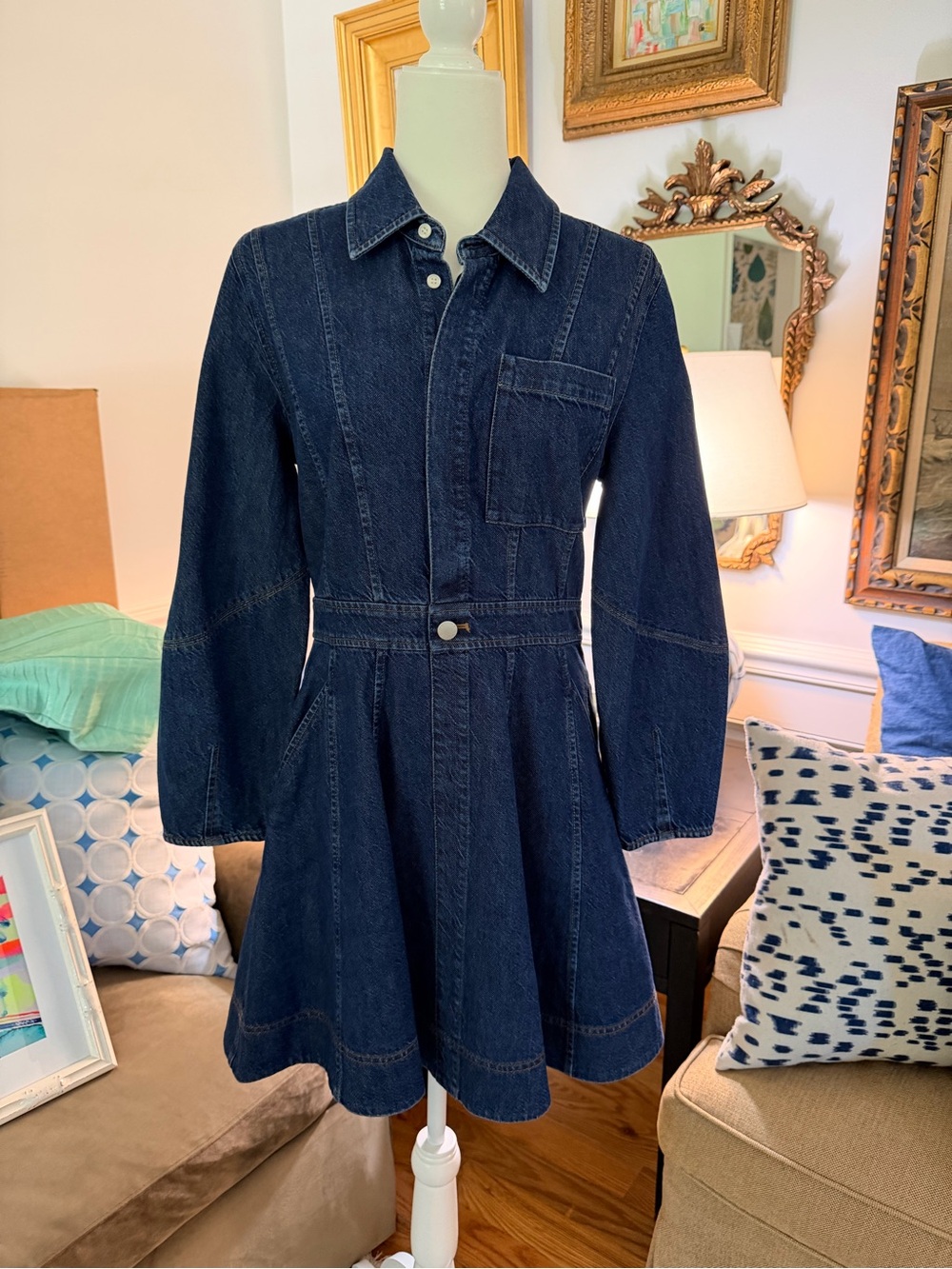 NWT - Tanya Taylor Denim Hailey Dress - Size 6